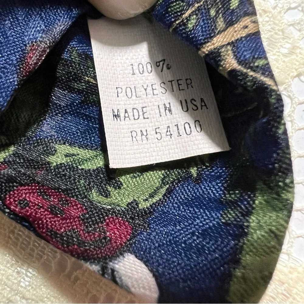 Vintage JB Herringbone Kids Boys Jungle Navy Tree Frog Plant Tie